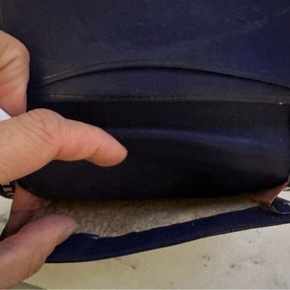 Treasures Of Morocco Handmade Moroccan By-fold Leather Wallet Large Navy - Picture 5 of 7